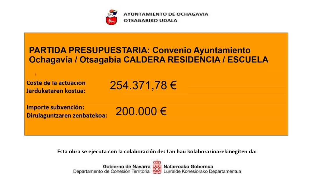 Partida presupuestaria: Caldera de astilla para Residencia y Colegio